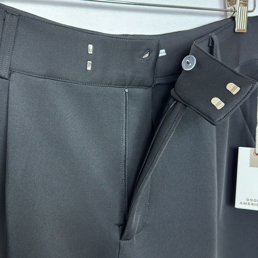 Good American Luxe Suiting Column Wide Leg Trousers Pants‎ Size 10/30 Black - Picture 13 of 16